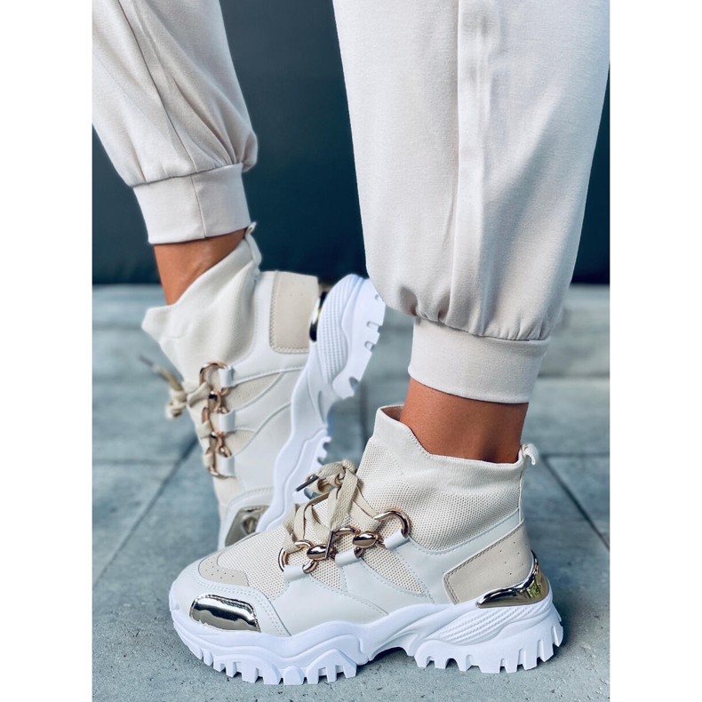 PA1 Vysoké tenisky Tergo Beige béžový bílý 1