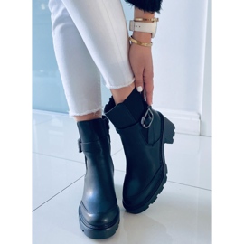 PA1 Carter Black kozačky na širokém podpatku černá 1