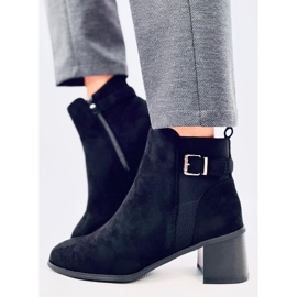 Kozačky na vysokém podpatku od Cyndi Black Suede černý 2