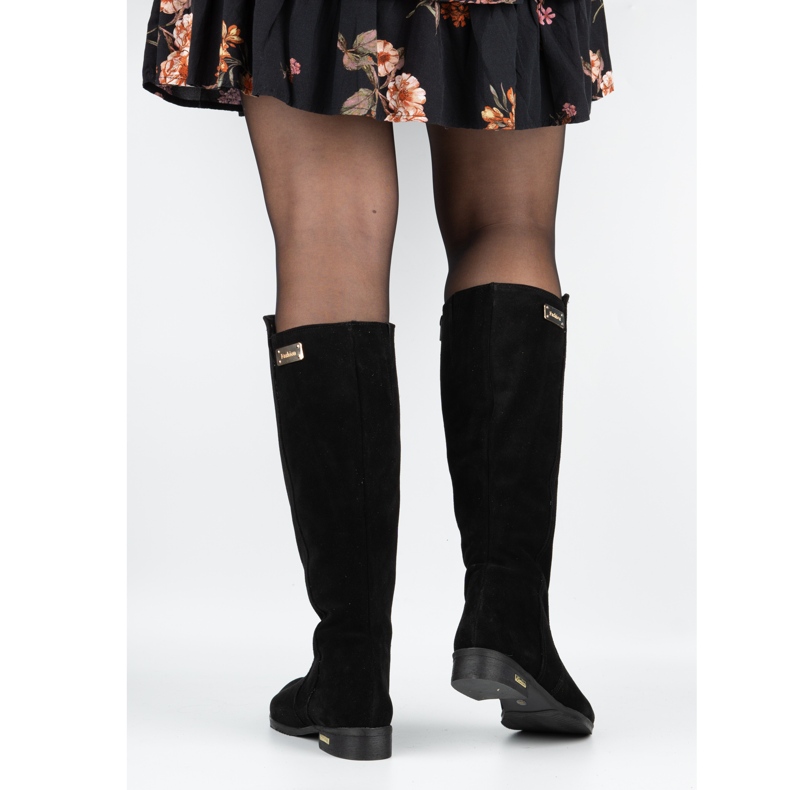 Olivier Módní kožená ženská izolovaná boty černá černá černá 2