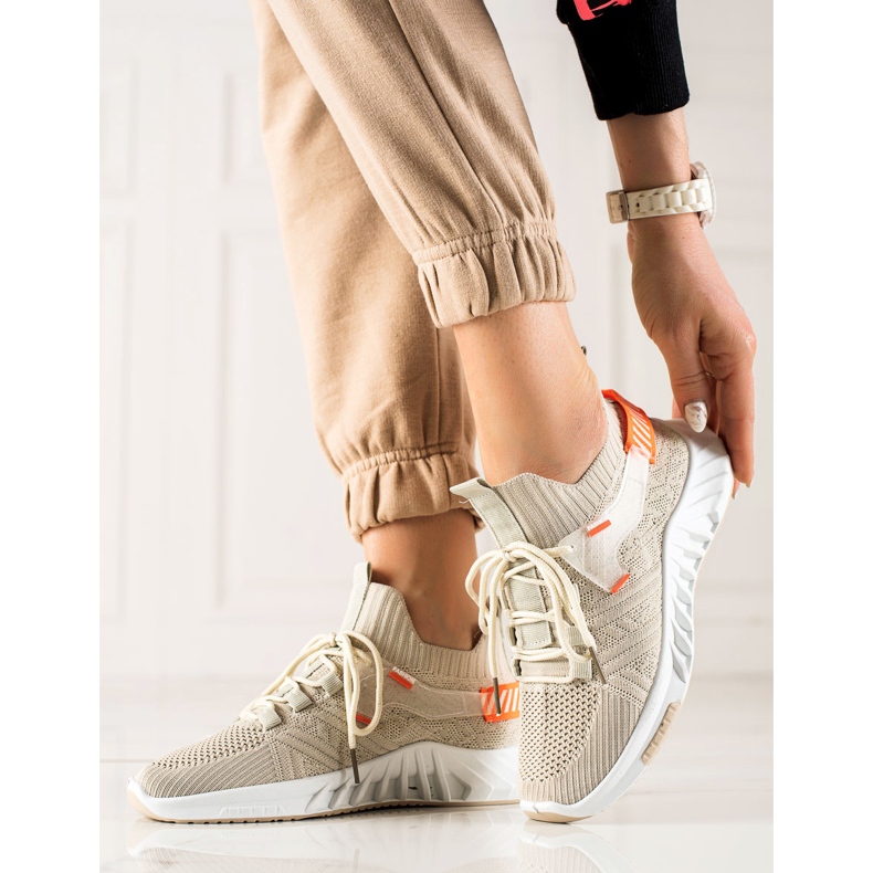 Weide Módní textilní tenisky béžový 1