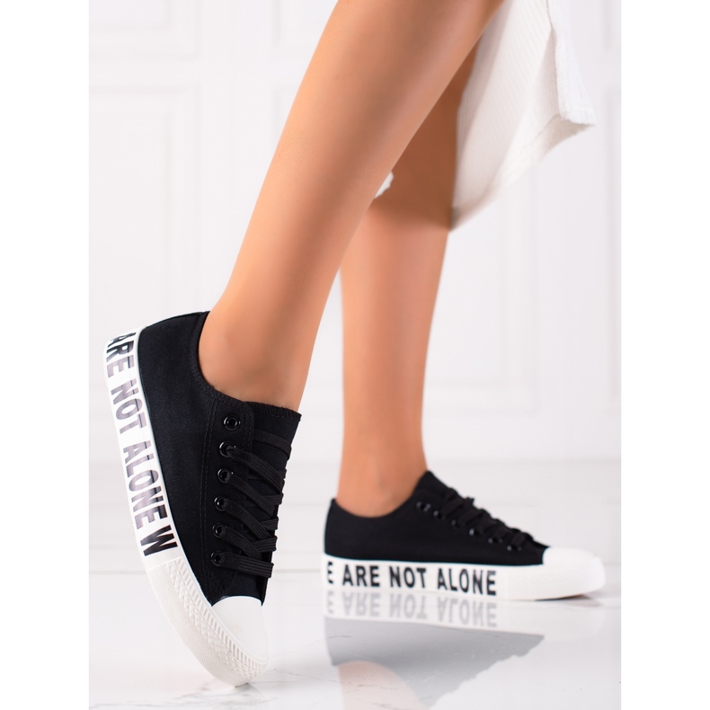 SHELOVET Černé módní tenisky černý 2