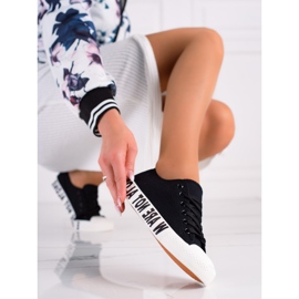 SHELOVET Černé módní tenisky černý 1