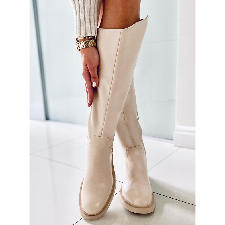 PA1 Dámské klasické kozačky Adams Beige béžový 2 PA1 Dámské klasické kozačky Adams Beige béžový 2