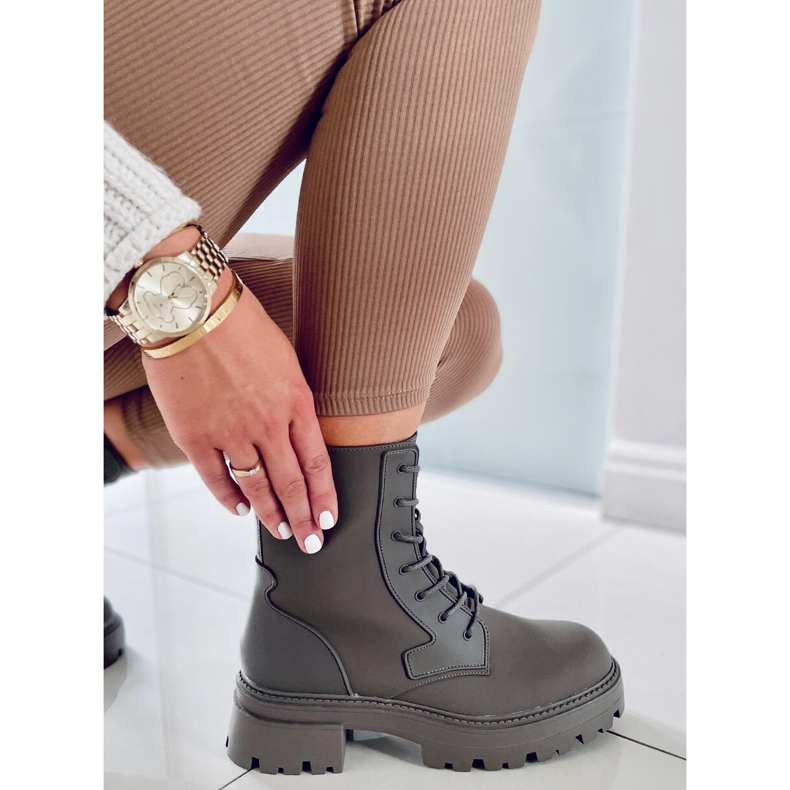 PA1 Šněrovací kozačky Tamar Green zelená 1