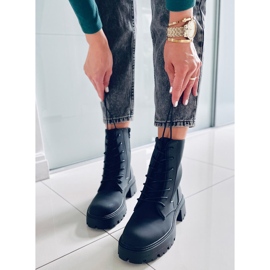 PA1 Šněrovací kozačky Tamar Black černý 1