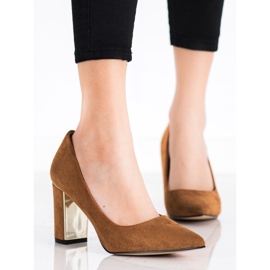 Goodin Stylové lodičky na vysokých podpatcích hnědý 1