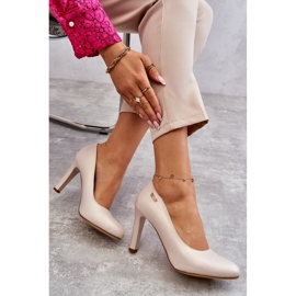 Dámské lodičky na podpatku Sergio Leone světle béžová Pearl Campbell béžový 2