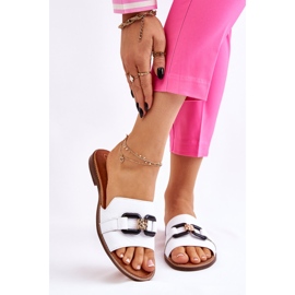 Lewski Shoes Kožené dámské pantofle Leewski Boty 3270 White bílý 2