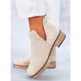 BM Jarní prolamované kozačky Neve Beige béžový 1