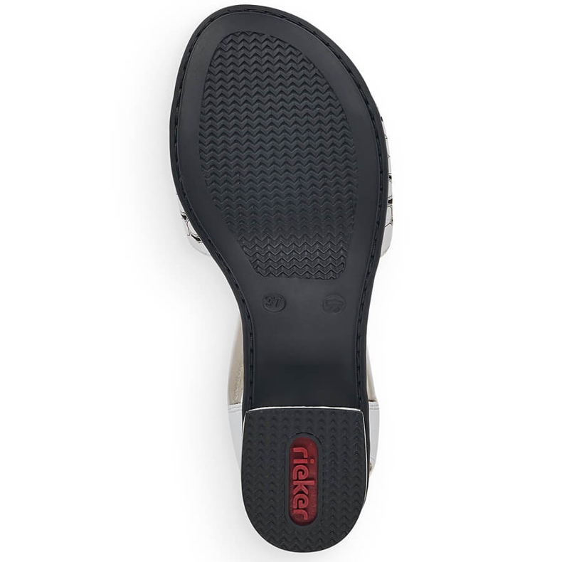 Kožené dámské sandály s gumou bílé Rieker 64677 bílý 1 Kožené dámské sandály s gumou bílé Rieker 64677 bílý 1