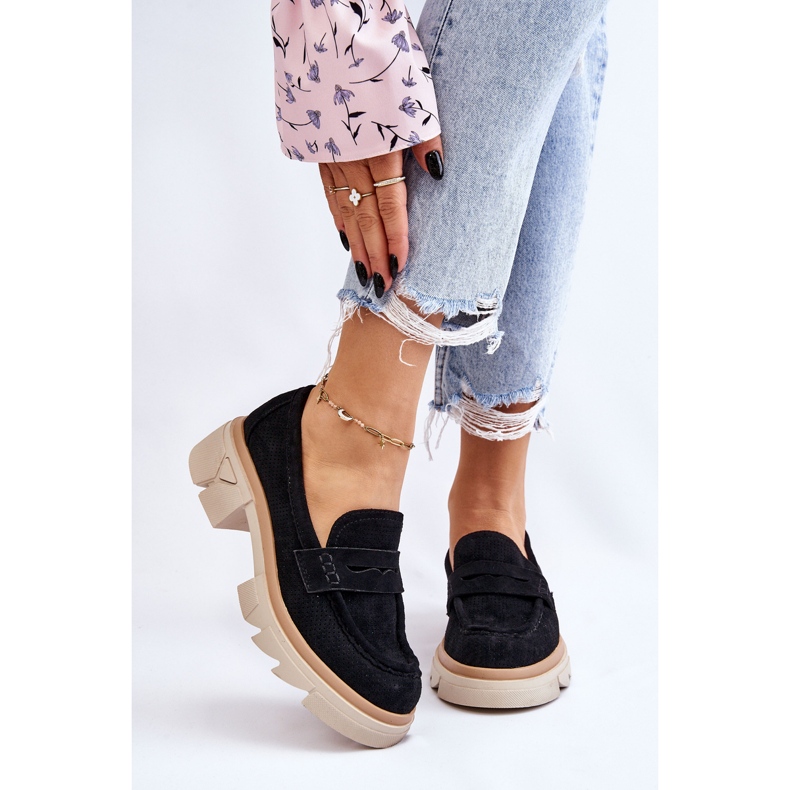 PM1 Dámské mokasíny na plochém podpatku černé Fletcher černá 2