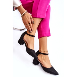 PG1 Módní lesklé lodičky na nízkém podpatku černé Leilany černá 4