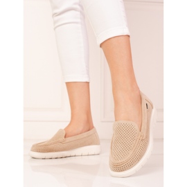 Dámské béžové prolamované mokasíny Shelovet béžový 1