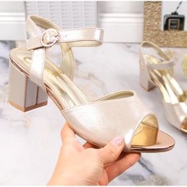 Vinceza 20157 zlaté dámské sandály na sloupku zlatý 1