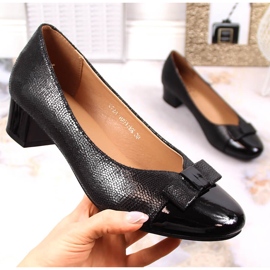 Dámské černé lodičky na vysokém podpatku Vinceza 10517 černá 1