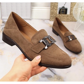 Dámské semišové ploché boty Vinceza 10828 hnědé barvy hnědý 1