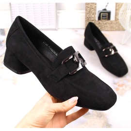 Černé semišové boty na nízkém podpatku Vinceza 10869 černá 1