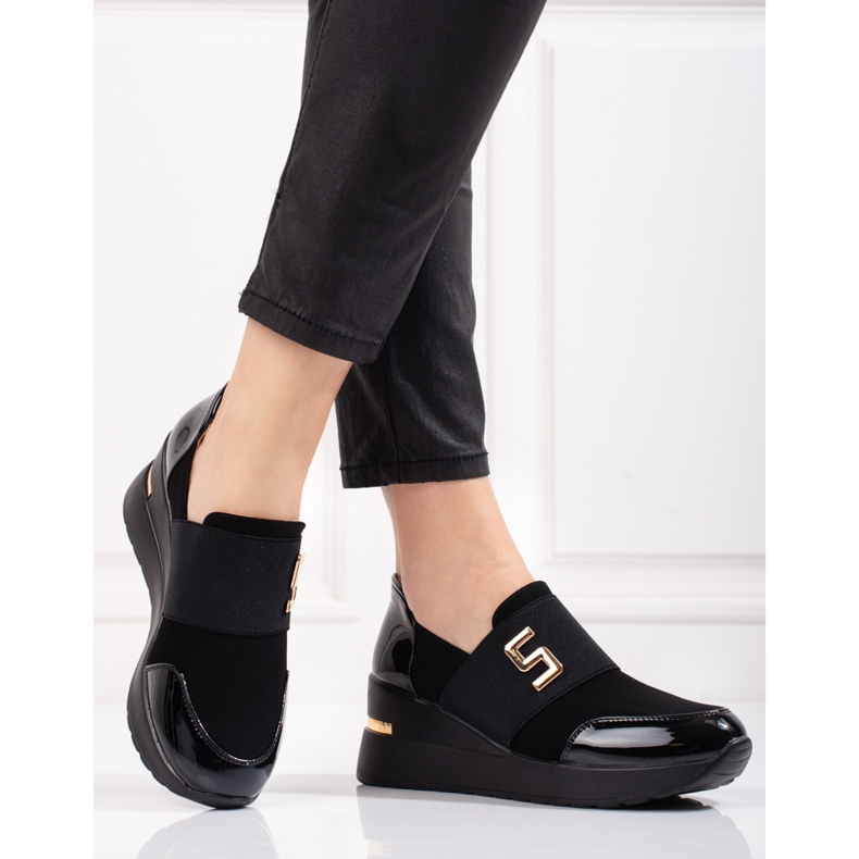 Dámské černé tenisky Shelovet na klínku černá 1