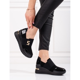 Dámské černé tenisky Shelovet na klínku černá 2