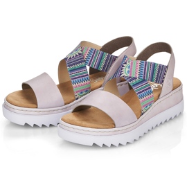 Dámské sandály Rieker V44G8-30 s barevnými gumičkami vícebarevný 2 Dámské sandály Rieker V44G8-30 s barevnými gumičkami vícebarevný 2