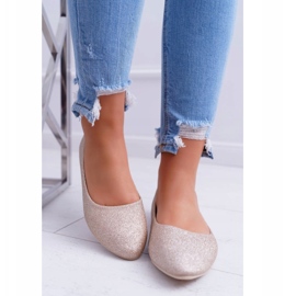 PS1 Dámské balerínky Glitter Golden Fifi zlatý 1 PS1 Dámské balerínky Glitter Golden Fifi zlatý 1