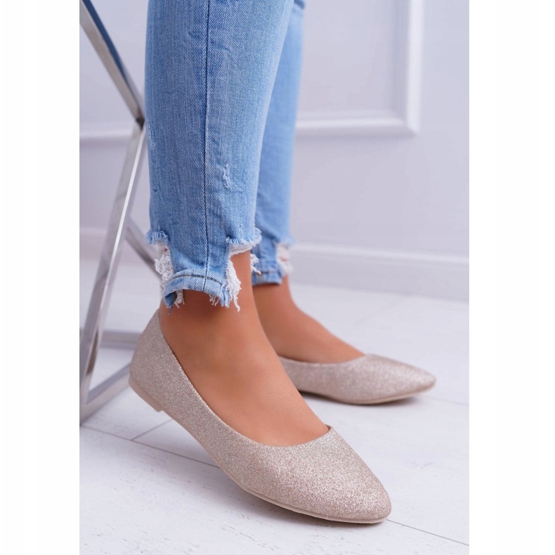 PS1 Dámské balerínky Glitter Golden Fifi zlatý 3 PS1 Dámské balerínky Glitter Golden Fifi zlatý 3