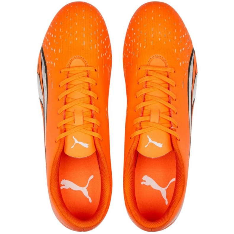 Kopačky Puma Ultra Play FG/AG 107224 01 pomerančový pomeranče a červené 2