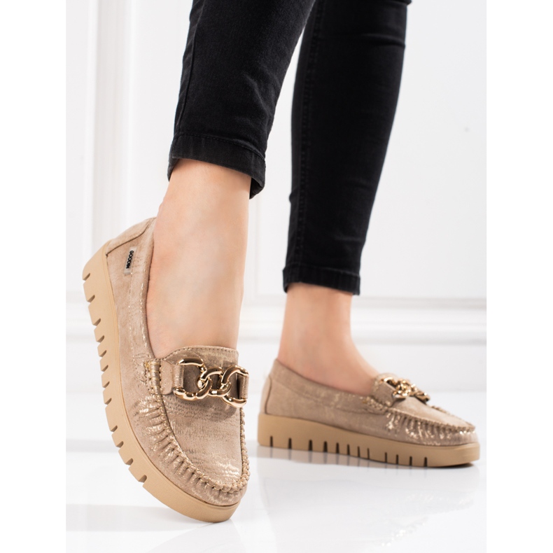 Goodin Dámské mokasíny Shelovet zlato-béžové béžový zlatý 1
