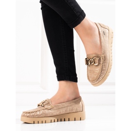 Goodin Dámské mokasíny Shelovet zlato-béžové béžový zlatý 2