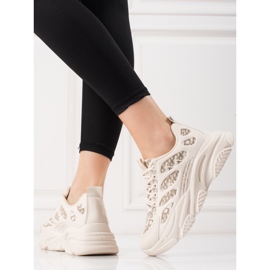 Dámské tenisky Shelovet na silné podrážce béžové barvy béžový 2