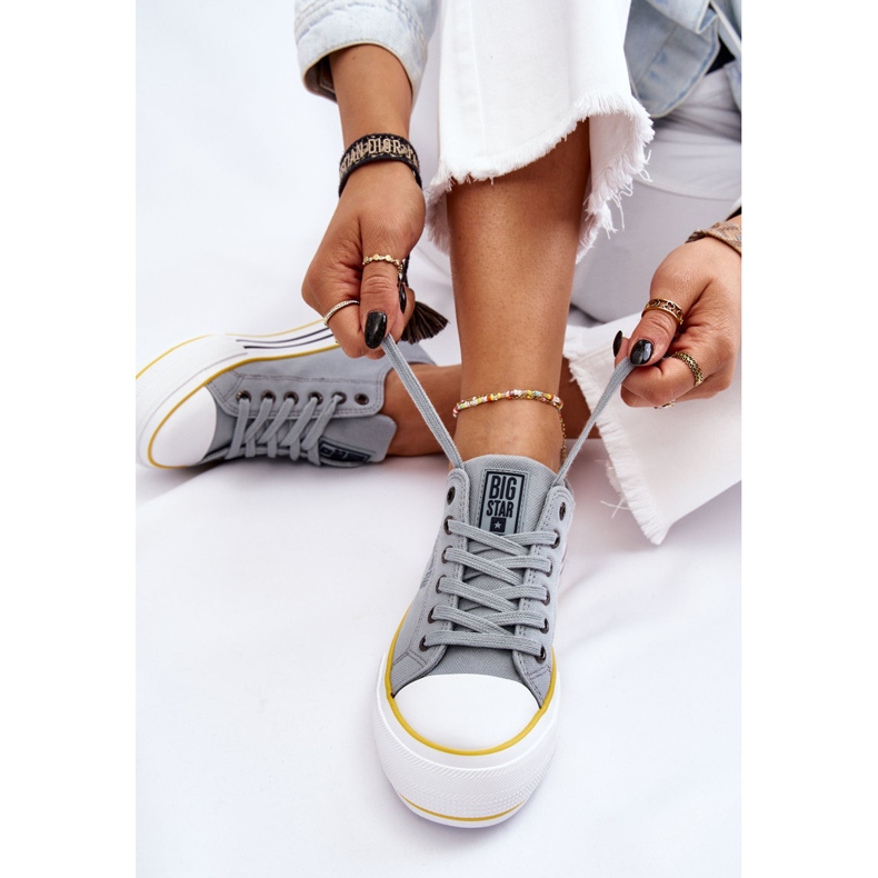 Dámské látkové tenisky na platformě Big Star LL274183 světle modré modrý 1