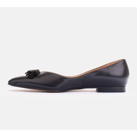 Marco Shoes Decentní balerínky s třásněmi černý 1