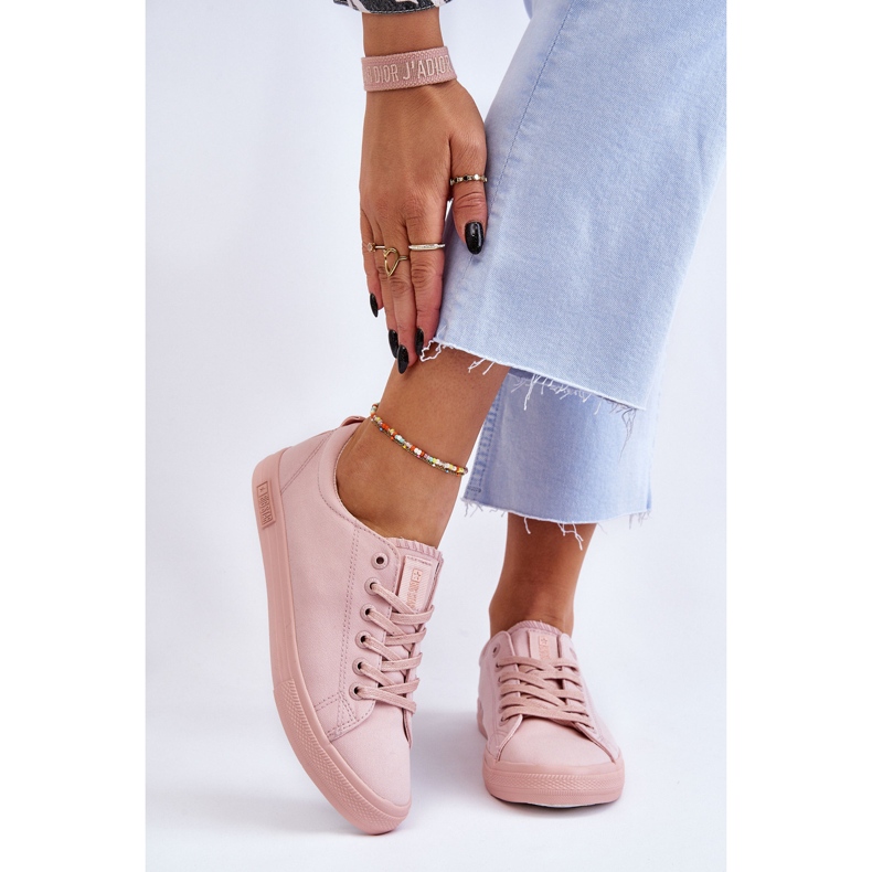 Dámské hladké nízké tenisky Big Star LL274059 Růžové růžový 2