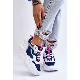 Dámské lehké sportovní boty Big Star LL274376 White and Navy bílý námořnická modř 1
