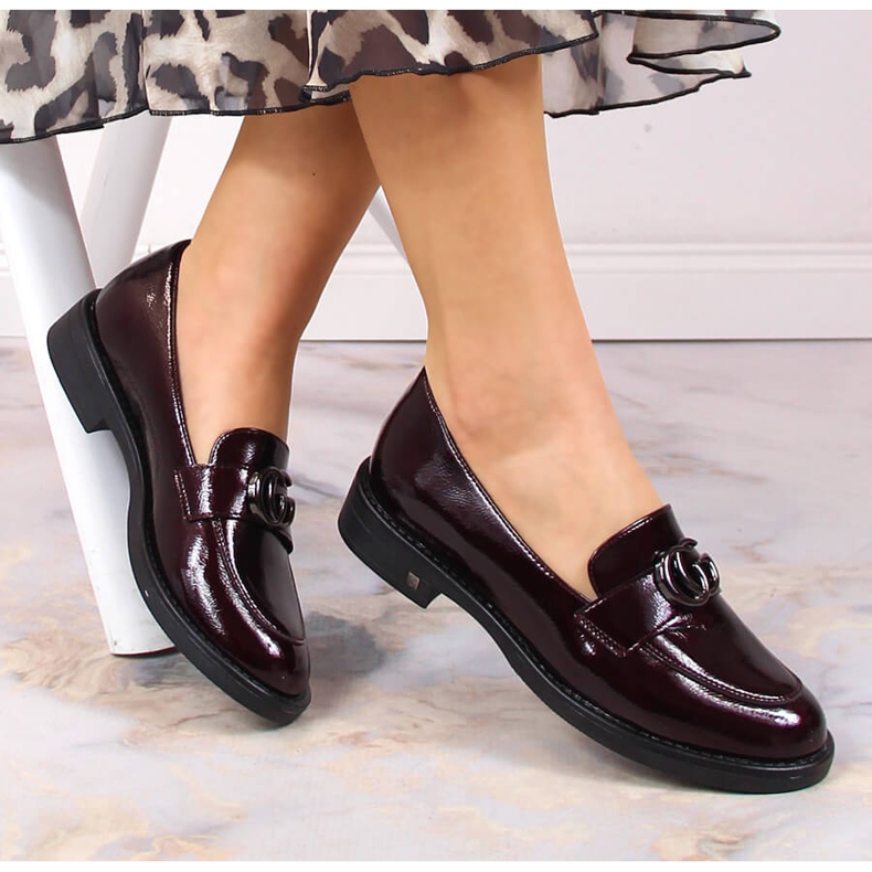 Dámské vínové lakované boty Potocki SZ12020 červené 1 Dámské vínové lakované boty Potocki SZ12020 červené 1