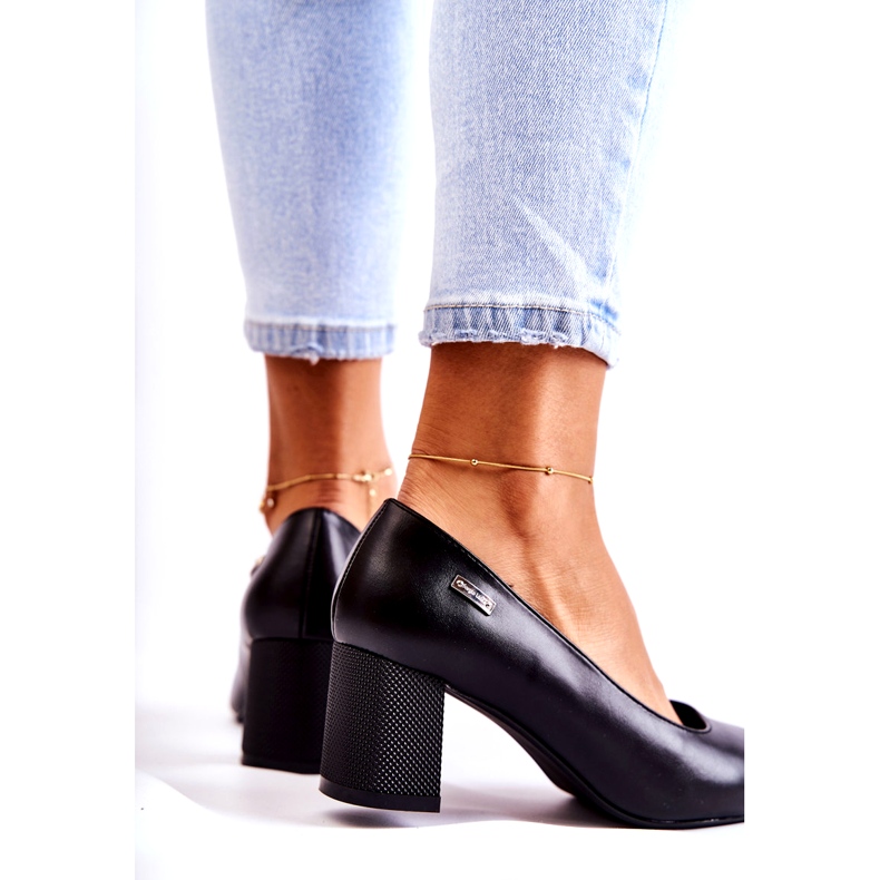 Kožené lodičky na baru Sergio Leone PB178 černá 3