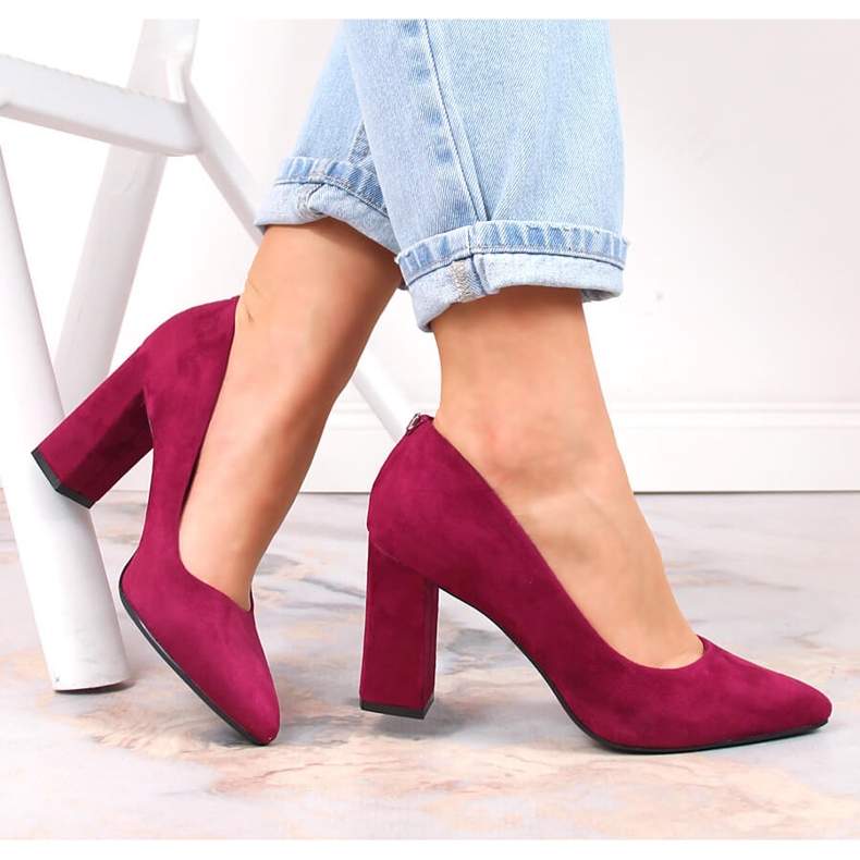 Dámské semišové špičaté lodičky Sergio Leone PB216 růžový 1