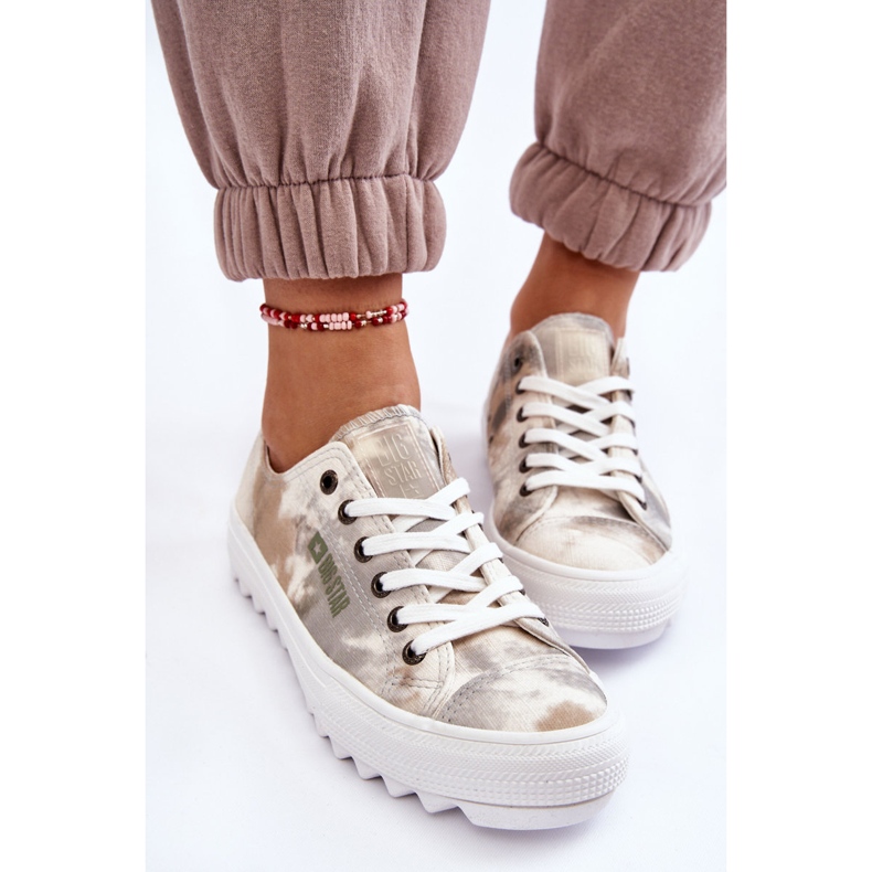 Módní nízké tenisky Big Star LL274043 bílá a šedá béžový 1