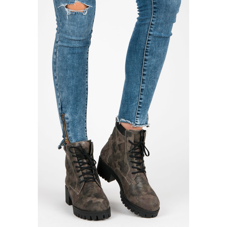 Vinceza Šněrovací boty s chráničem zelený 2