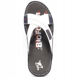 Kampol Pánské kožené pantofle 200 / B bílé bílý námořnická modrá 7 Kampol Pánské kožené pantofle 200 / B bílé bílý námořnická modrá 7