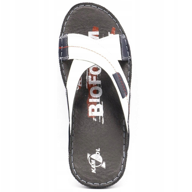 Kampol Pánské kožené pantofle 200 / B bílé bílý námořnická modrá 7 Kampol Pánské kožené pantofle 200 / B bílé bílý námořnická modrá 7