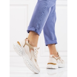 Dámské béžové tenisky na platformě Shelovet béžový oranžový 2