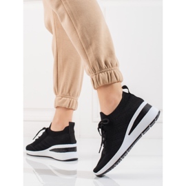 Dámské ponožkové sportovní boty na klínku Shelovet černá 2 Dámské ponožkové sportovní boty na klínku Shelovet černá 2