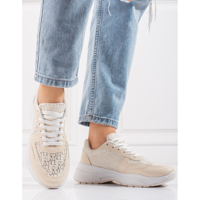 Dámská sportovní obuv Shelovet s lesklým béžovým vzorem 1