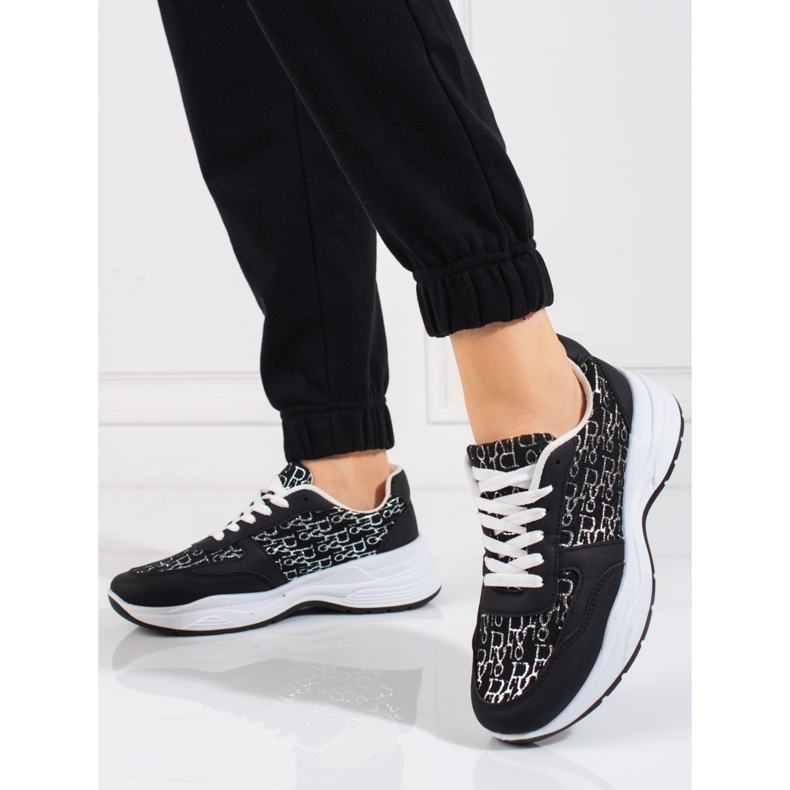 Dámská sportovní obuv Shelovet s lesklým černým vzorem černá 1