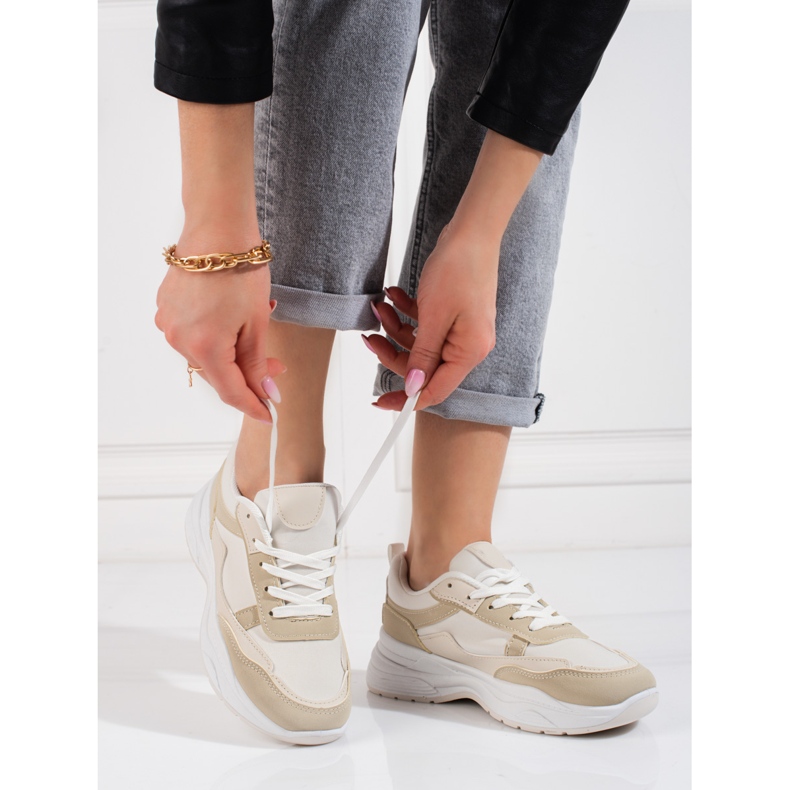 Dámská sportovní obuv Shelovet béžová na šněrování béžový 2