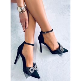 Seastar Triana Černé tylové mašličkové podpatky černá 1