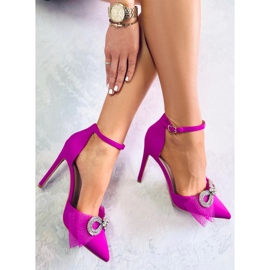 Seastar Triana Purple Tyl Bow jehlové podpatky fialový 1