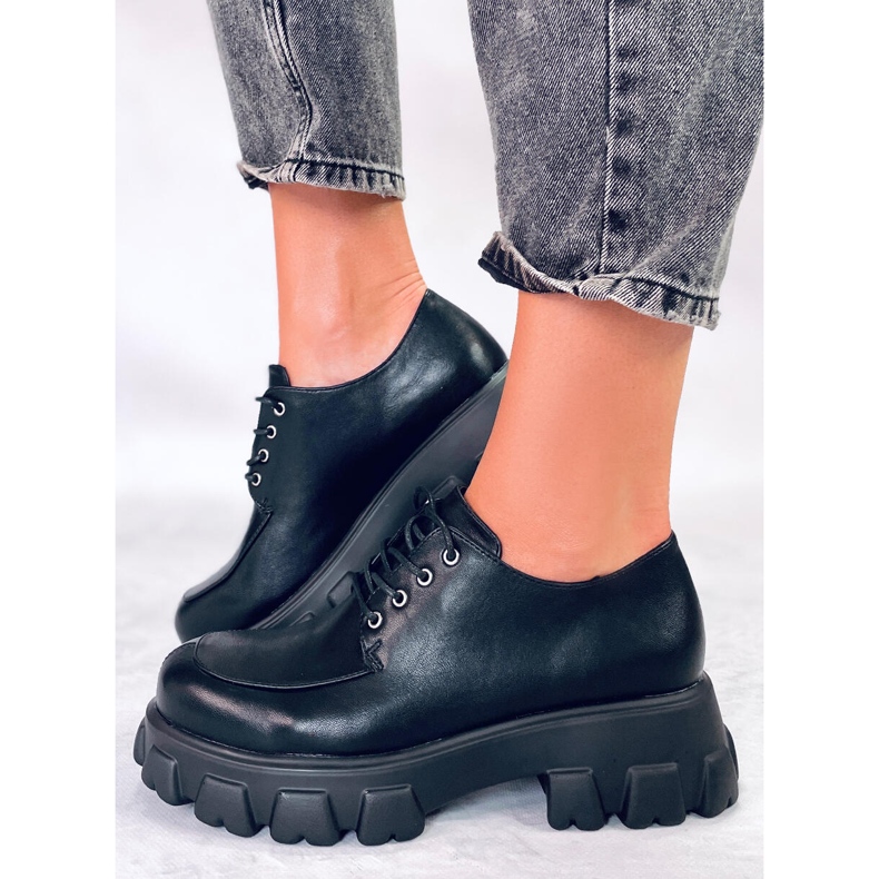 PA1 Mokasíny na platformě Piano Black černý 1